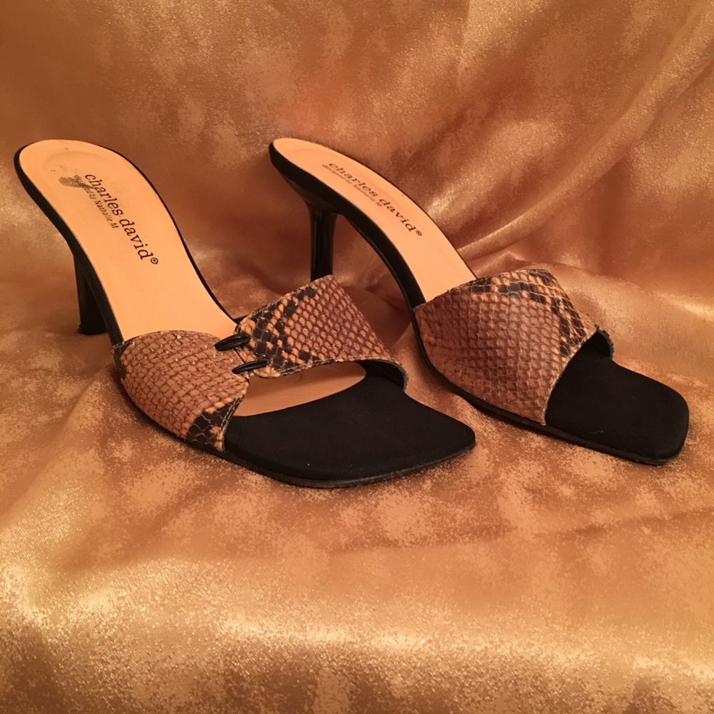 Charles David Snakeskin Heels